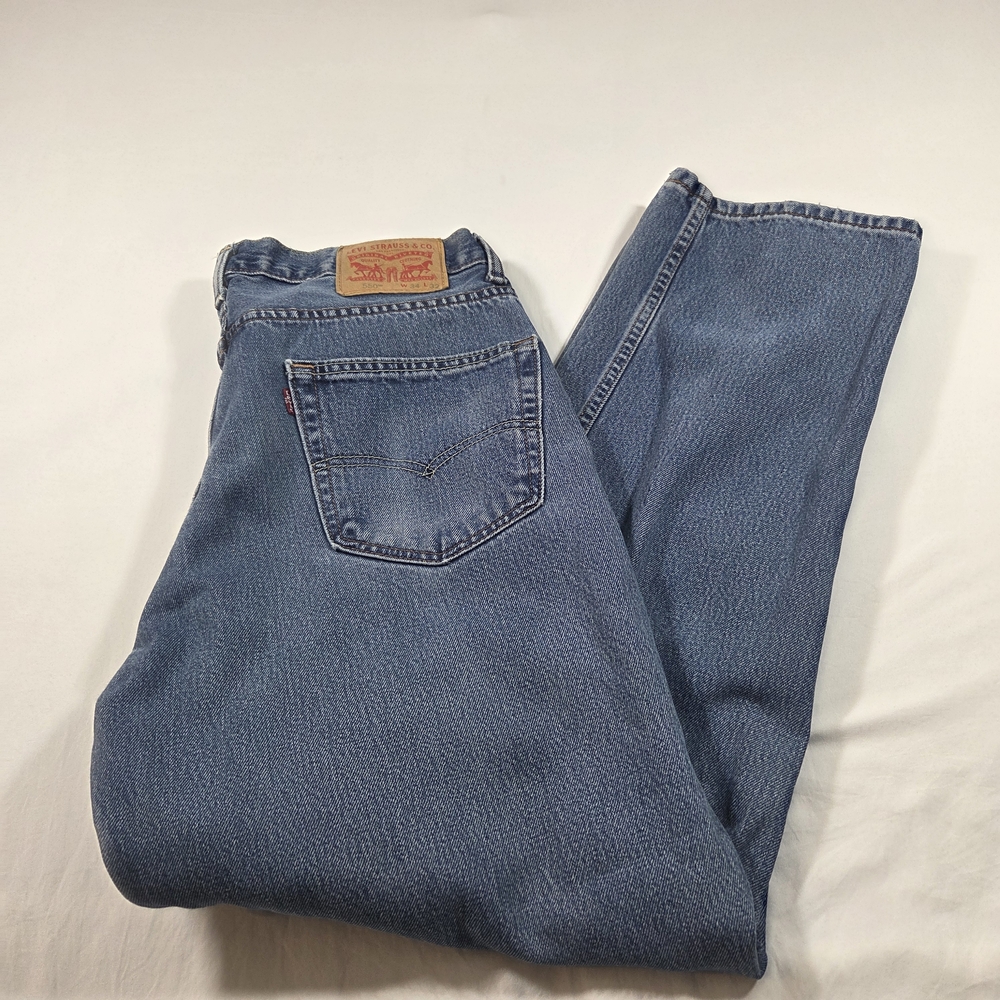 Levis Jeans Straight Men's Blue Denim High Rise Casual  Jeans Men 34-32
